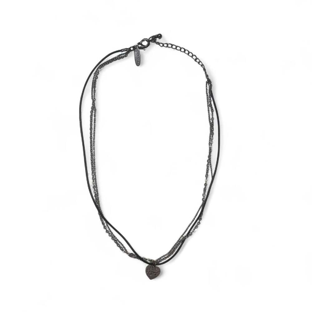 Aeropostale Multi-Layer Heart Pendant Necklace